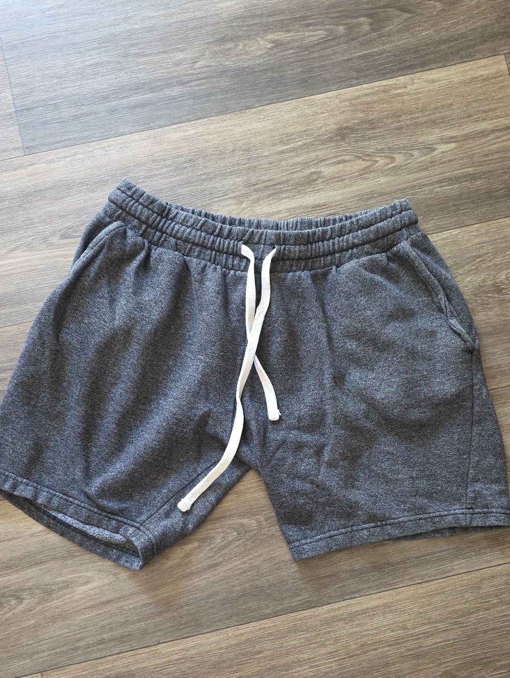 Men's Charcoal Athletic Knit Drawstring Shorts